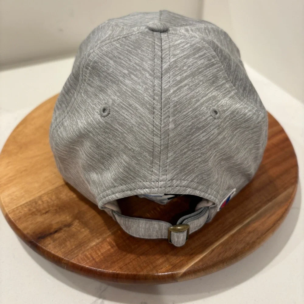 Champion Baseball Hat Men Gray Heathered Jersey Adjustable Strapback Logo